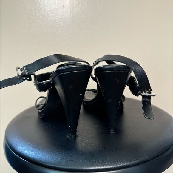 SALE! Black Harley-Davidson High Heeled Leather Sandals Size 8 EUC - Picture 3 of 7